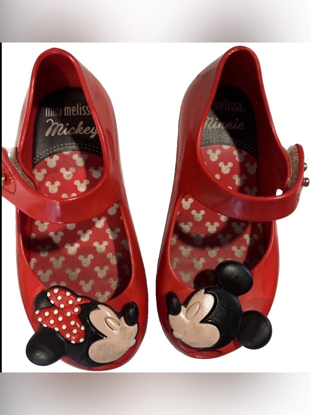 Mini Melissa Red Mickey & Minnie Mary Jane Shoes for Kids